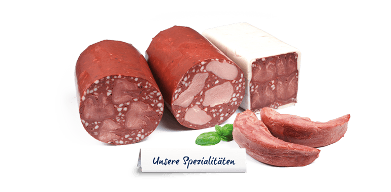 Vier Zungenwurstspezialitäten